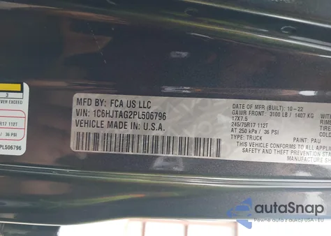 2023 Jeep Gladiator Sport S 4X4 from USA, damaged, VIN 1C6HJTAG2PL506796